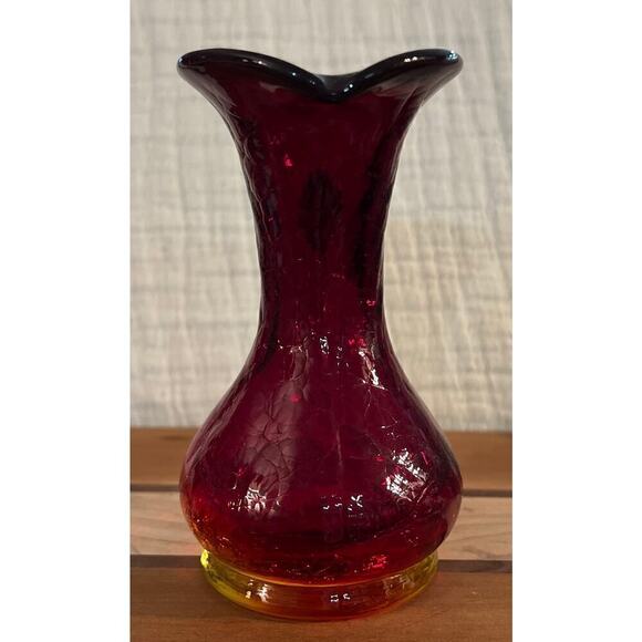 Vintage Amberina Crackle Glass - Picture 2 of 7